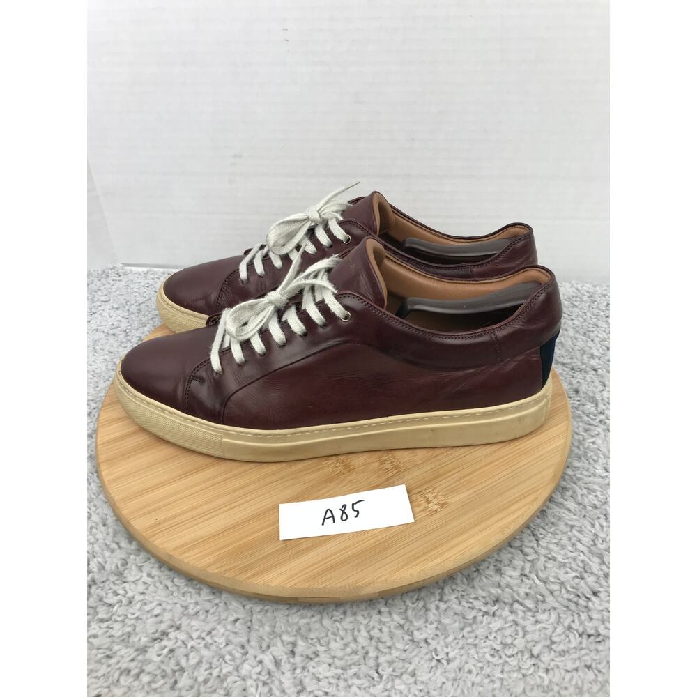 Paul Smith Burgundy Leather Low Casual Lifestyle Daily Sneakers Mens 44 540213